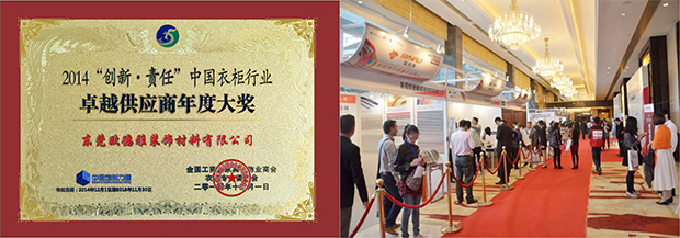 熱烈慶祝歐德雅榮獲中國衣柜行業(yè)大獎